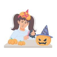 Trendy Halloween Preparation vector