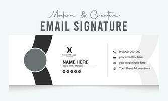 modern and creative email signature template design vector