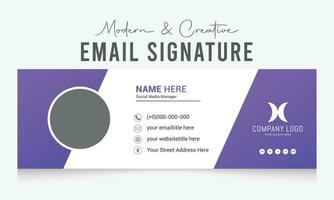 modern and creative email signature template design vector