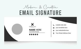 modern and creative email signature template design vector