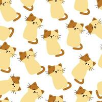 seamless pattern cartoon cat vector