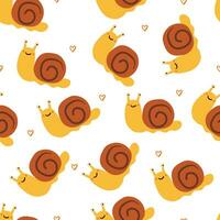 seamless pattern cartoon snail vector