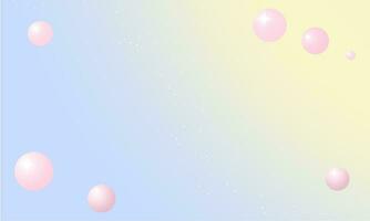 Pastel Background with 3d rendered pink bubbles. Vector Illustration in EPS 10 File. Soft pastel gradient background with copy space.