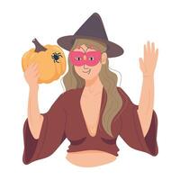 calabaza bruja de moda vector