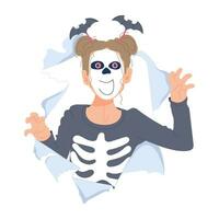 Trendy Halloween Skeleton vector