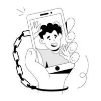 Trendy Phone Addiction vector