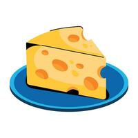 Trendy Cheese Slice vector