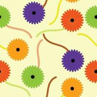 Seemless colorful flower pattern vector. vector