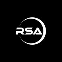 RSA letter logo design in illustration. Vector logo, calligraphy designs for logo, Poster, Invitation, etc.