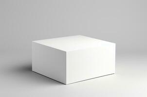 Mockup tall white box on white background. Generative AI photo