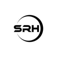 diseño del logotipo de la letra srh con fondo blanco en illustrator. logotipo vectorial, diseños de caligrafía para logotipo, afiche, invitación, etc. vector