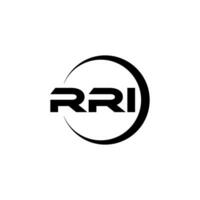 RRI letter logo design in illustration. Vector logo, calligraphy designs for logo, Poster, Invitation, etc.