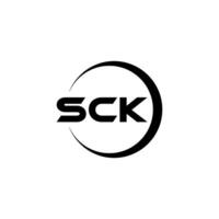 sck letra logo diseño en ilustrador . vector