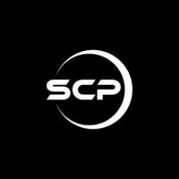 diseño de logotipo de letra scp en ilustrador. logotipo vectorial, diseños de caligrafía para logotipo, afiche, invitación, etc. vector