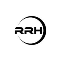 RRH letter logo design in illustration. Vector logo, calligraphy designs for logo, Poster, Invitation, etc.
