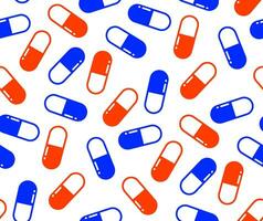 Seamless pattern of medical pills, medicines. Vector background on a medical theme.