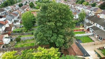 High Angle View of Western Luton City and Residential District. Aerial View of Captured with Drone's Camera on 30th July, 2023. England, UK photo