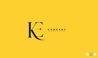 KE Alphabet letters Initials Monogram logo EK, K and E vector