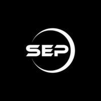 SEP letter logo design in illustrator. Vector logo, calligraphy designs for logo, Poster, Invitation, etc.