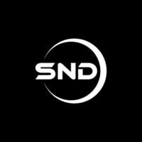 SND letter logo design in illustrator. Vector logo, calligraphy designs for logo, Poster, Invitation, etc.