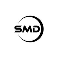 SMD letter logo design in illustrator. Vector logo, calligraphy designs for logo, Poster, Invitation, etc.