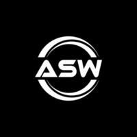 asw logo diseño, inspiración para un único identidad. moderno elegancia y creativo diseño. filigrana tu éxito con el sorprendentes esta logo. vector