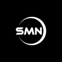 SMN letter logo design in illustrator. Vector logo, calligraphy designs for logo, Poster, Invitation, etc.