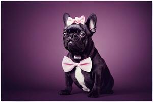 french bulldog wearing a tie. AI generative photo