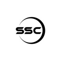 diseño del logotipo de la letra ssc con fondo blanco en illustrator. logotipo vectorial, diseños de caligrafía para logotipo, afiche, invitación, etc. vector