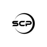 diseño de logotipo de letra scp en ilustrador. logotipo vectorial, diseños de caligrafía para logotipo, afiche, invitación, etc. vector