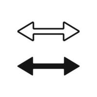 Double arrow icon. Two Side Arrow icon vector. Move left and right arrow flat vector icon