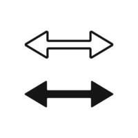 Double arrow icon. Two Side Arrow icon vector. Move left and right arrow flat vector icon