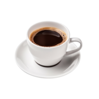 White cup of black coffee isolated. png