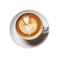 White cup of cappuccino coffee isolated. png