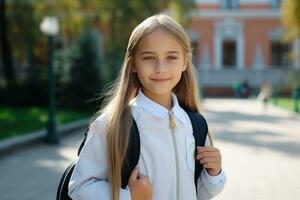 Girl go to school photo