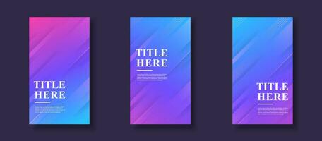 Creative Story Pack background. colorful, blue and purple gradations, salsh vector