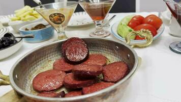 tradicional turco café da manhã conjunto do sabores do pratos video
