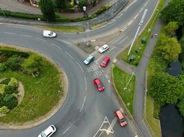 High Angle View of Western Luton City and Residential District. Aerial View of Captured with Drone's Camera on 30th July, 2023. England, UK photo