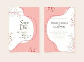 Wedding Invitation with Memphis Style Template vector
