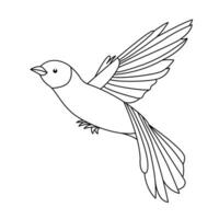 Continuous one line drawing of aesthetic bird outline vector drawing