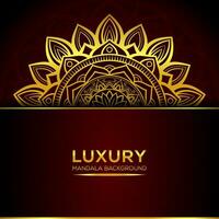 Golden luxury mandala background Vector Design with golden color