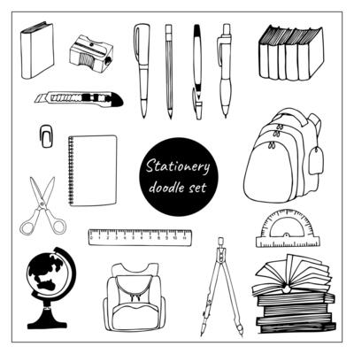 School and office writing supplies stationery Vector Image