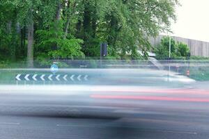 Long Exposure City and Road Footage of Evening Traffic over Luton City of England UK. Captured on May 15th, 2023 photo