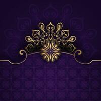 Purple luxury background, with gold mandala ornament vector
