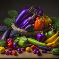 Composition with assorted raw organic vegetables photo