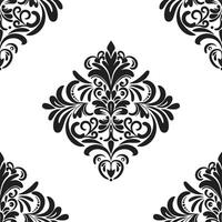 Damask floral motif tile pattern. Luxury tile isolated element. vector