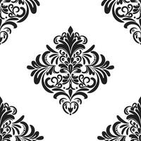 Damask floral motif tile pattern. Luxury tile isolated element. vector