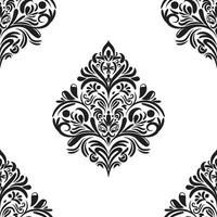 Damask floral motif tile pattern. Luxury tile isolated element. vector