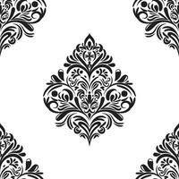 Damask floral motif tile pattern. Luxury tile isolated element. vector