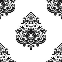 Damask floral motif tile pattern. Luxury tile isolated element. vector